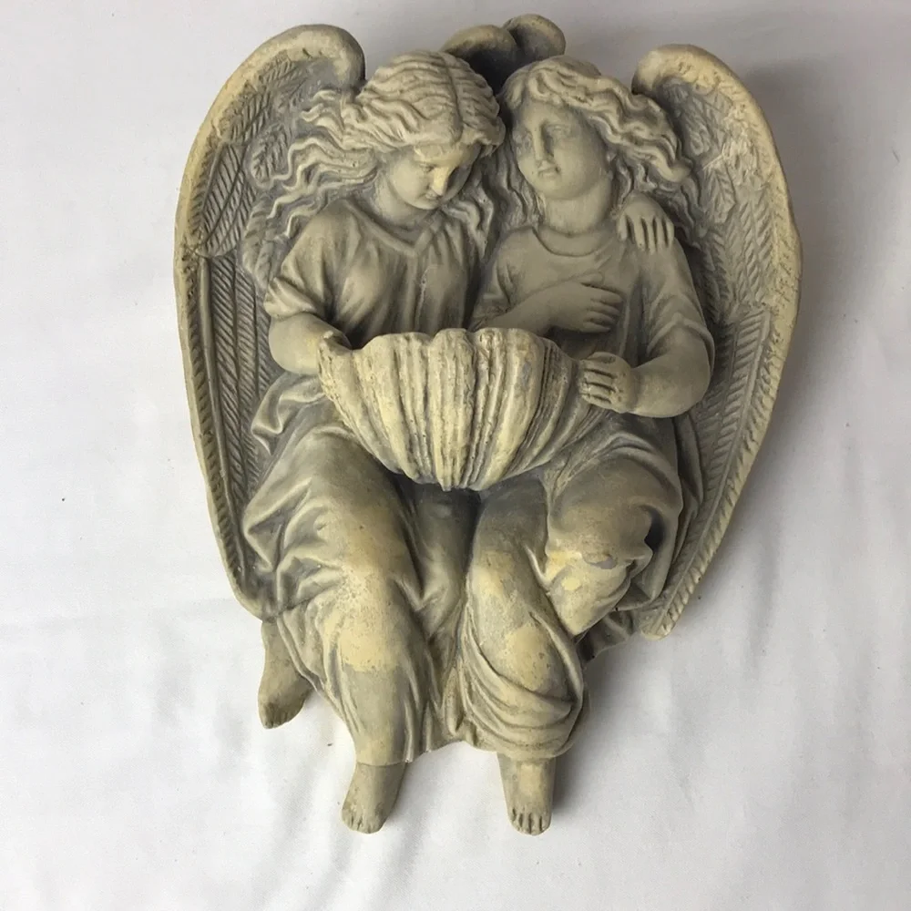 Angels Stone cast wall plaque decor
